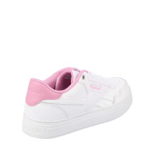 (4 UK, White/Pink) Reebok Womens/Ladies Court Advance Bold Leather Trainers