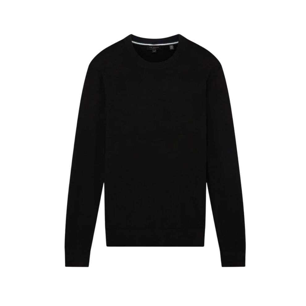 Ted Baker (Xs, Black) Mens Merino Wool Long-Sleeved Jumper