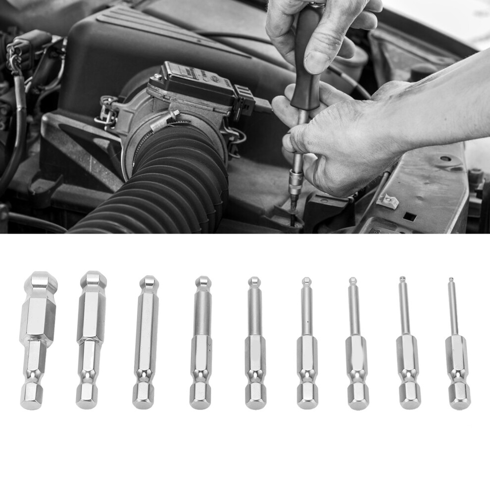 9Pcs S2 Steel Hex Bit Driver Set Magnetic 7293282155732