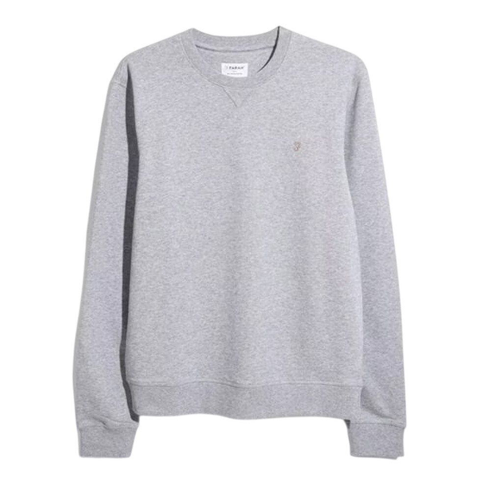 Farah (S, Grey Marl) Mens Organic Cotton Crew Neck Sweatshirt
