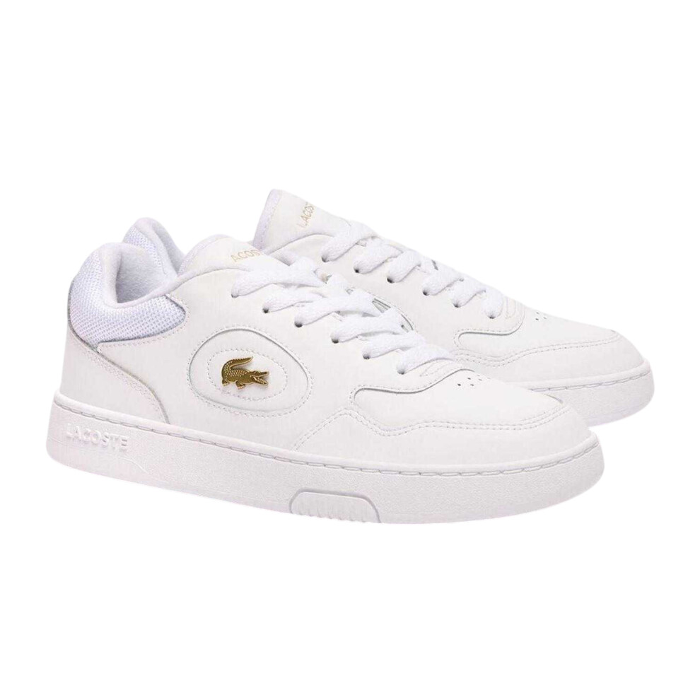 Lacoste (8 Uk, White/Gold) Womens/Ladies Lineset Leather Flat Trainers