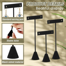 12 Pcs Earring Display Set Earring T Bar Display Earring Holders with 3 Heights Earrings Display Stand for Jewelry