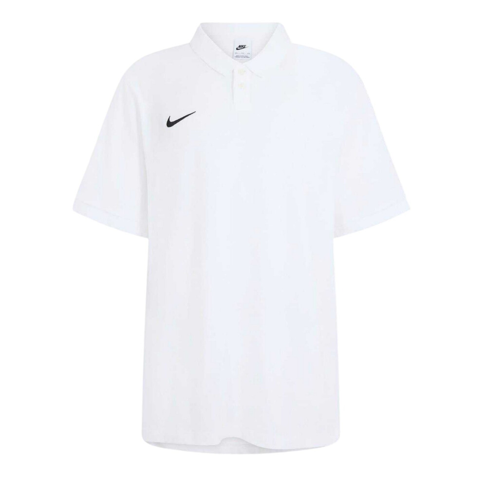 Nike (S, ) Mens Team Club Marl Polo Shirt White