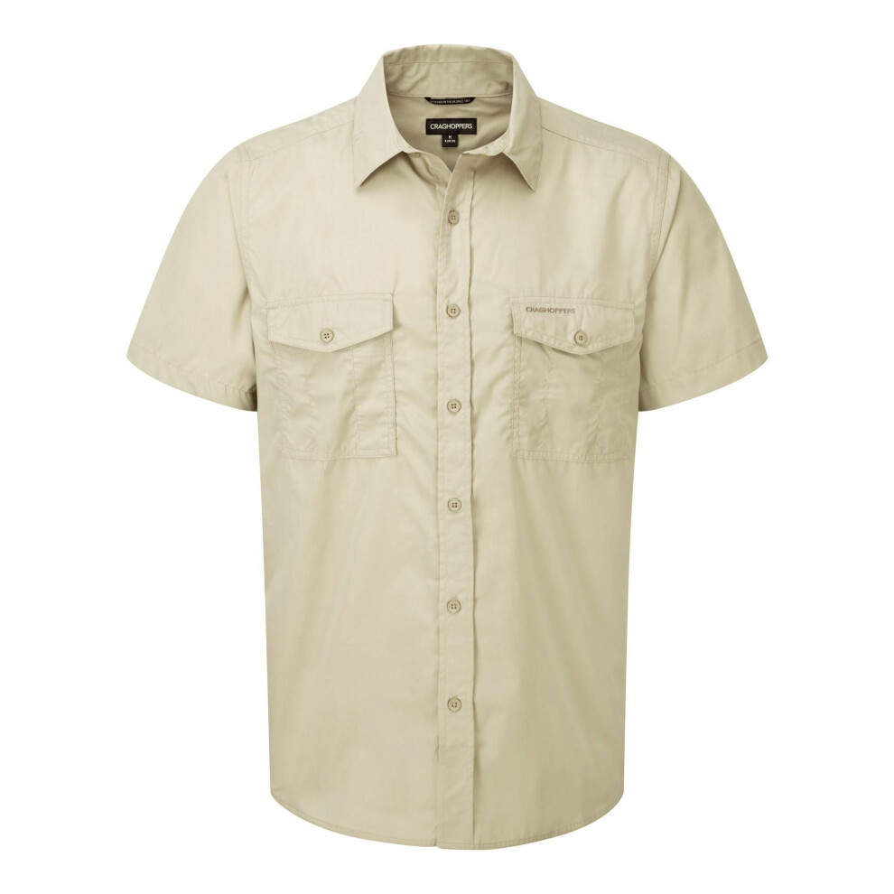 Craghoppers (M, Oatmeal ) Mens Kiwi Short-Sleeved Shirt Grey