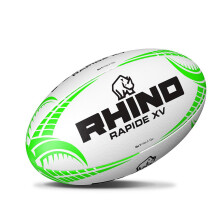 (3, White/Green) Rhino Rapide XV Rugby Ball