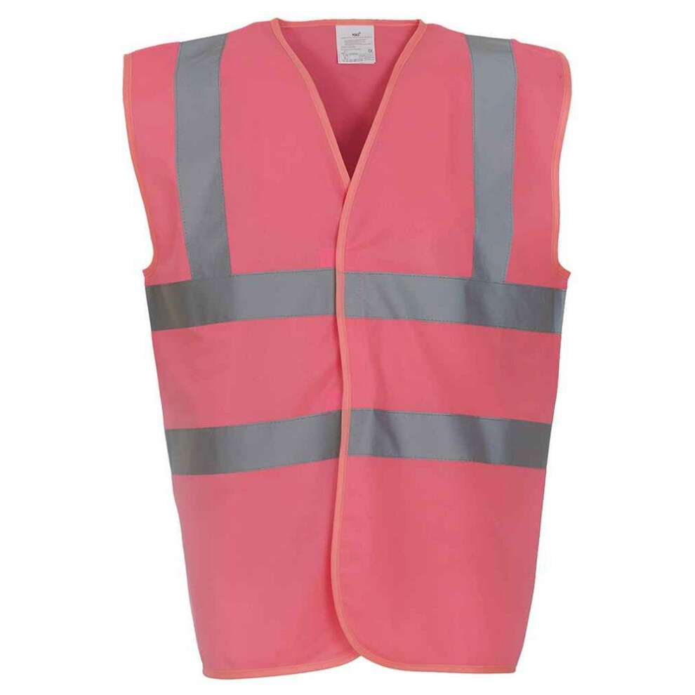 (Xxl, Pink) Yoko Mens Band & Brace Hi-Vis Waistcoat 5063470842506