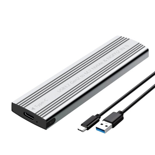 M. 2 Solid State Mobile Hard Disk Box USB 3.2 Metal Heat Dissipation External Type-C Interface /NVMe Dual Protocol C