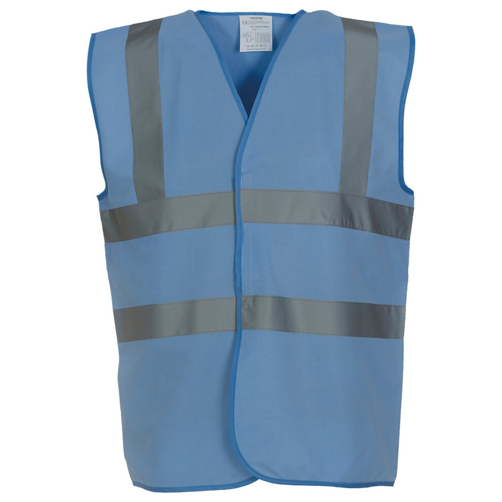 (Xl, Sky Blue) Yoko Unisex Adult Hi-Vis Waistcoat 5063470308583