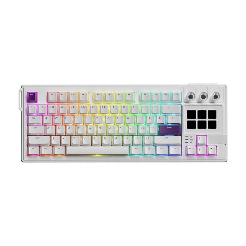K1 PRO Visual Mechanical Keyboard Macro LCD Wired Gaming Keyboard RGB Backlight Ergonomics Keyboard White 1