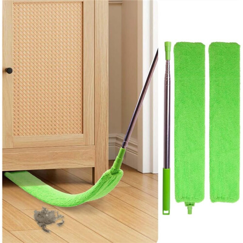 Retractable  Dust Cleaner for Under Appliances, Flat Duster with Telescopic Pole 1