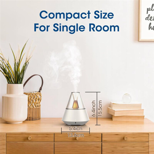 Essential Oil Diffuser,Modern Style Aroma Diffusers with Remote Control, USB Powered 150ml Ultrasonic Mist Aromatherapy White 2
