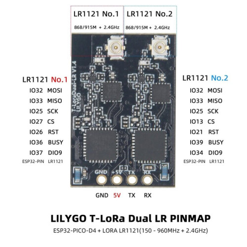LILYGO 915Mhz T-Lora Dual LR Module ESP32--D4+LORA LR1121 Compatible with ExpressLRS Flight Control Platform