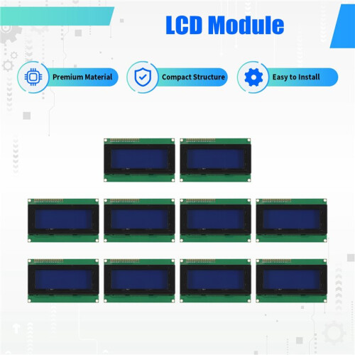 10 Modules LCD2004 (Écran 20x4 Caractères), Interface I2C/I2C, pour  et pour Raspberry Pi, Écran Bleu 1