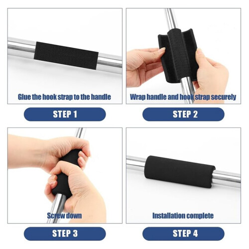 4 Pcs Universal Foam Handle Cover with Hook and Loop Straps,Handle Covers Bicycle Handlebar Replacement 1