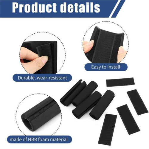 4 Pcs Universal Foam Handle Cover with Hook and Loop Straps,Handle Covers Bicycle Handlebar Replacement 2