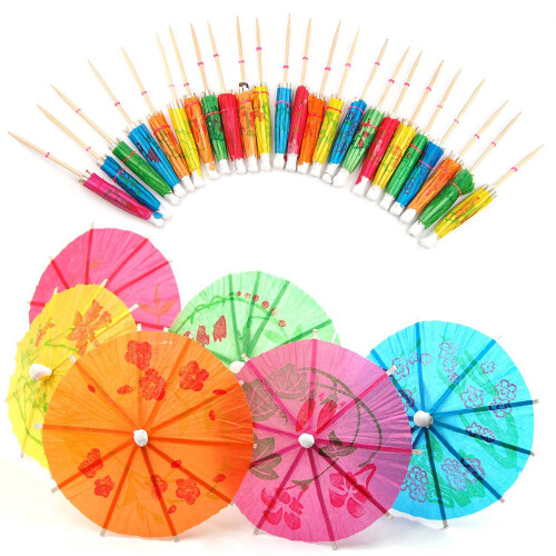 24 Carta Multicolore Ombrelloni da Cocktail Accessori Ombrelloni 2