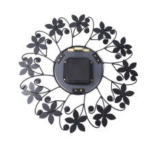 3D Wall Clock,Round Leaf Petals Metal Wall Clock, Dial With Arabic Numerals, Decorative Clock For Living Room, Bedroom, Office Space - Silver Black