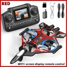 (screen-Red) 2026 New YL86 RC Foam Airplane 2.4G WIFI RC Fighter Stunt Tumbling Helicopter with LED Colored Lights Airplane Boys' Toys Gifts