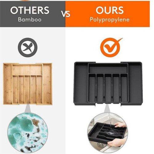 Expandable Cutlery Drawer Organizer Silverware Cutlery Drawer Tray Silverware Drawer Organizer Kitchen Storage 1