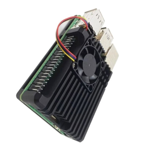 Aluminum Alloy Shell Cover Cooling Protective Box with PWM Fan for Raspberry Pi 5 1