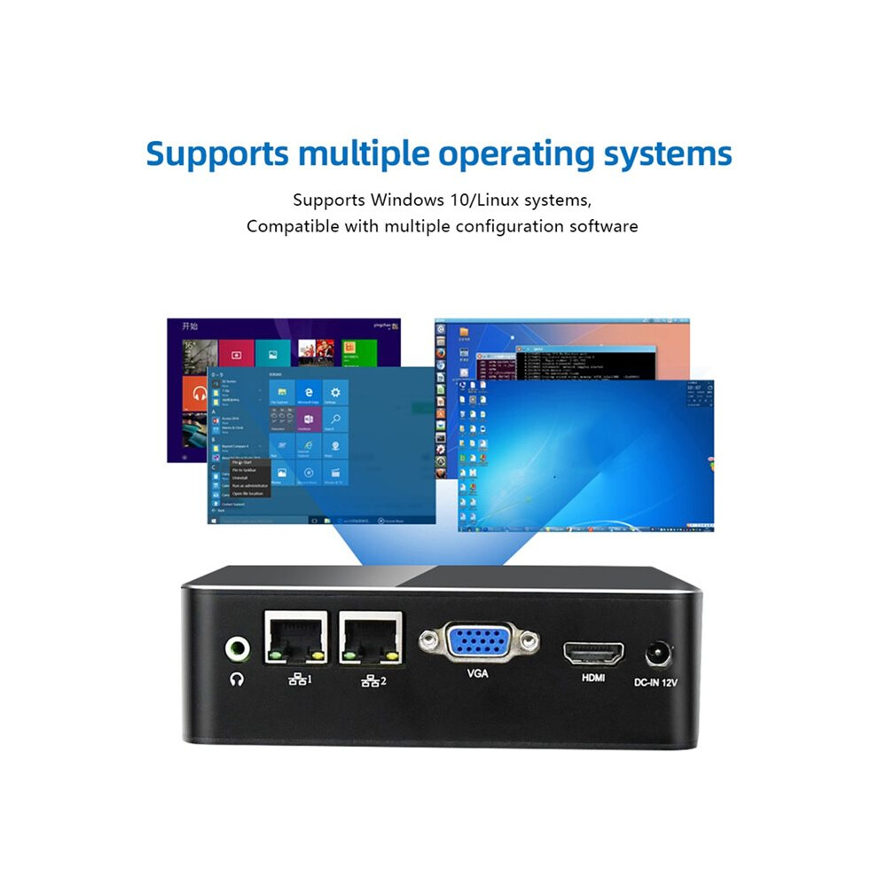 Multiple Cpu Computer N97 Fanless PC Dual-Core Processor DDR4 32GB Video Memory SSD/HDD ...
