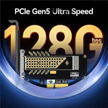 Placa de Expansão PCIe 5.0 X4 para NVMe com Largura de Banda Dual-Dir de 128 Gbps, Retrocompatível com PCIe 4.0/3.0 para Win7/8/10/11