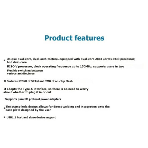 2Pcs RP2350A USB-C Dev Board Built-in Temperature Sensor for Raspberry Pi RP2350A MCU  Development Board 2