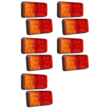 10Pcs 12V 10LED Waterproof Truck Trailer Truck Tail Light Car Turn Signal Brake Rear Stop Lamp Boat RV Indicator