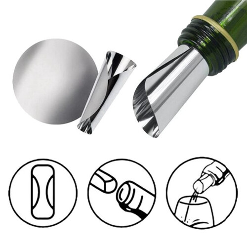 2000 Pcs 3 Inch Silver Wine Pourer Discs Drip-Proof Drip Pouring Pour Spout Pour Wine Thin Slice