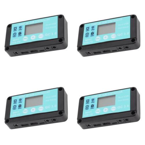 4X MPPT Solar Charge Controller Multiple Protection Solar Solar QC3.0 Controller with LCD Screen(10A)