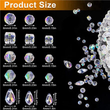 1800Pcs Glass Beads for Jewelry Making Crystal Beads with Container Box Bulk Glass Beads DIY Necklace Bracelet Earrings