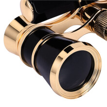 4pcs Black 3X25 Opera Binocular Coated Lens Telescope Opera Glasses Coated Theater Glass Lady Glass Handle