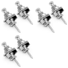 Premium Guitar Strap Locks and Buttons Security Quick Release Straplocks Strap Retainer System Nickel (Pack of 6)