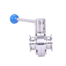 4Stück 1-1 / 2 Zoll 38mm SuS304 Edelstahl Sanitär 1,5 Zoll Tri Klemme Schmetterling Durchflussregel Ventil Homebrew Bier Molkereiprodukt