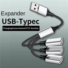 2X USB to USB 2.0 Triple USB Port HUB OTG Adapter Cable Charging Convertor USB Extension Splitter, USB A to 3 USB