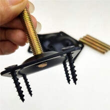 12Pcs Furniture Leg Mounting Plates Sofa Leg Attachment Plates M8 Hanger Bolts Screws Adapters Metal Plates Bracket Kit