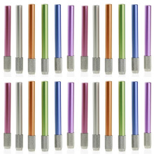 24PCS Metal Color Rod Single-End Pencil Extender Pencil Extender Pen Receptacle Pen Extension Pencil Case