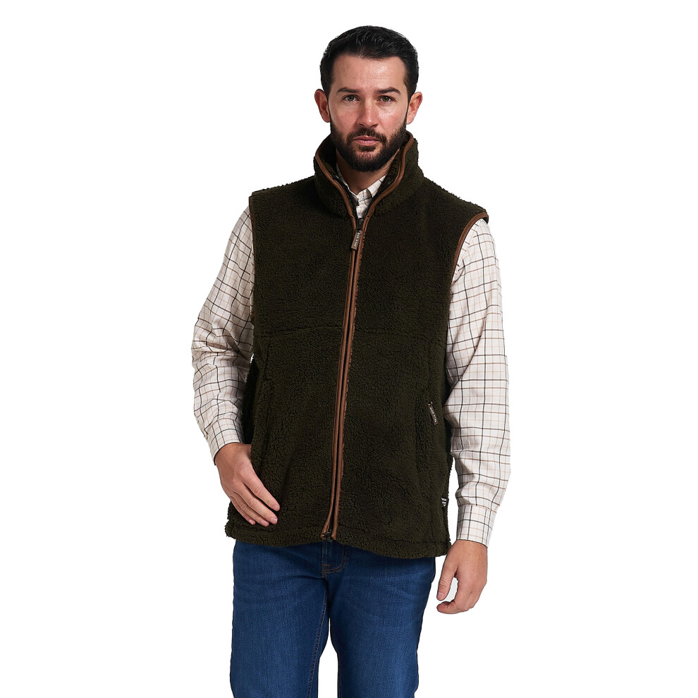 Jack Pyke Men's Countryman Chunky Fleece Gilet - Dark Olive 3X-Large Green