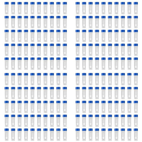 800Pcs 5Ml Plastic Graduated Vial Storage Container Test Tubes with Screw Caps