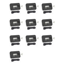 10X Waterdichte Lcd-Display Digitale Urenteller Inductieve Timer voor Fiets Motorfiets ATV Sneeuwscootermotor, Zwart