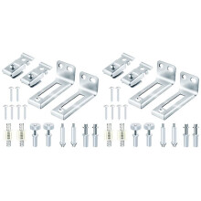 4X Reparatursatz für Falttürbeschläge, Schranktürbeschläge für 3/8 Zoll Dicke Türen, mit Oberen und Unteren Drehpunkten, Führungsrad
