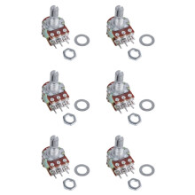 6 Stuks Zilver Metaal B50K 50K Ohm 6-Pins Dubbele Trimpotentiometer 3,8 X 2,8 X 1,7 cm