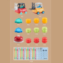 Juego de juguete de transporte de carretilla elevadora para niños con material abdominal para desarrollo de memoria