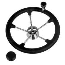 13.5 Inch 5 Spoke Boat Steering Wheel with Knob for Marine Yacht Stainless Steel Control Steering Wheel