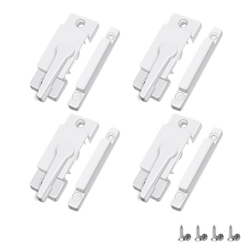 12 Pack Window Sash Locks, Window Latches Replacement Sash Locks White Fits Horizontal Sliding Window 1