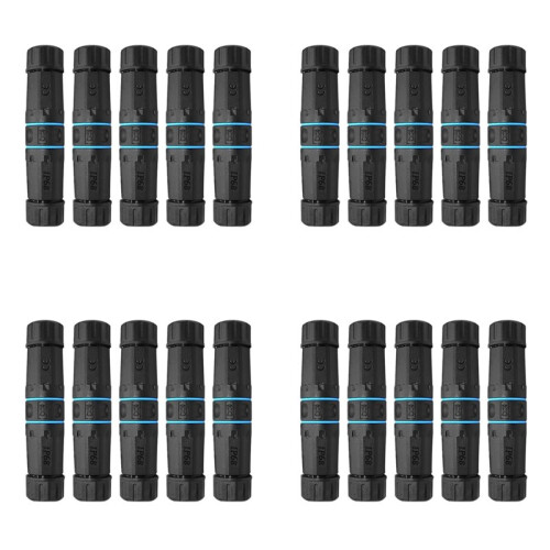 20 Pcs RJ45 Connectors IP68 Waterproof Shielded (STP) Cat6 Ethernet LAN Cable Connector 1