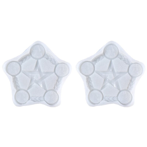 2X Kaarsvorm, Pentagram Kandelaar Siliconenvorm, Kaarshoudervorm 1
