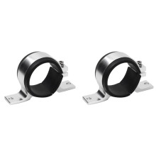 2X Silver 60Mm Fuel Pump Single Mount Bracket Fuel Filter External Bracket Clamp Cradle for 044