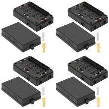 4X 12V Automotive Fuse Relay Box Universal Block for Car, Truck - 10 Slot Style Relay Holder,15 Slot ATC/ATO Fuse Holder