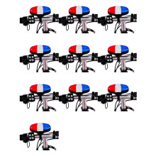 10X Bicycle Bell 6 LED 4 Tone Horn LED Light Electronic Siren Bicycle Bells for Kids Bike Accessories
